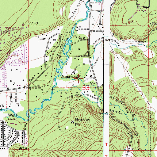 Topographic Map of Little Deep Creek, WA