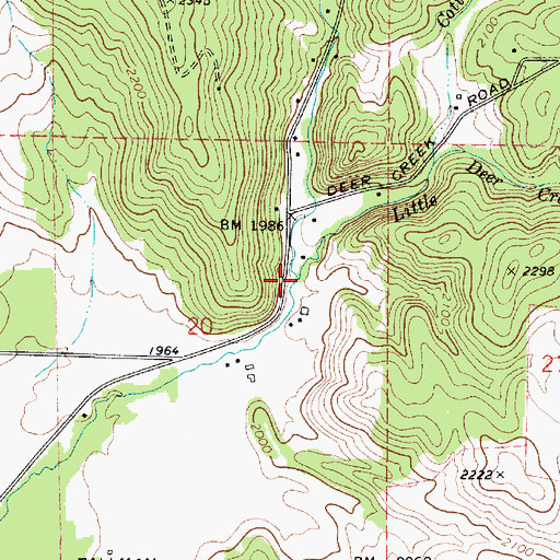 Topographic Map of Little Deer Creek, WA