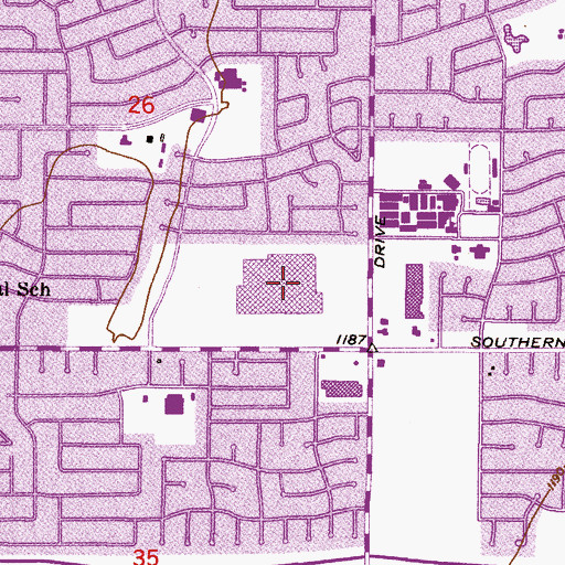 Topographic Map of Southern Palms Shopping Center, AZ