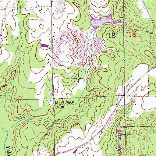 Topographic Map of Rotch and Cassidy Lake, AL