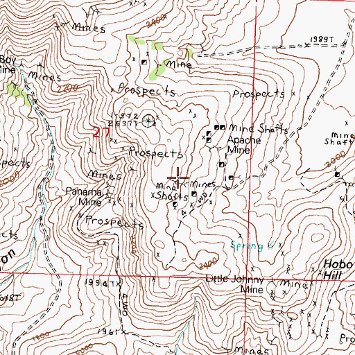 Topographic Map of Little Johnny Mine, WA