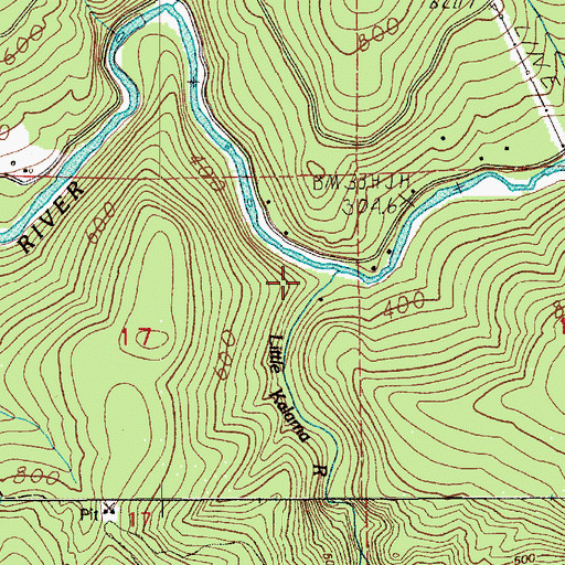 Topographic Map of Little Kalama River, WA