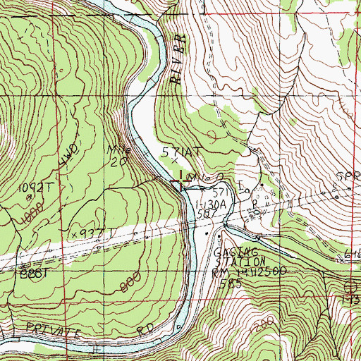 Topographic Map of Little Klickitat River, WA