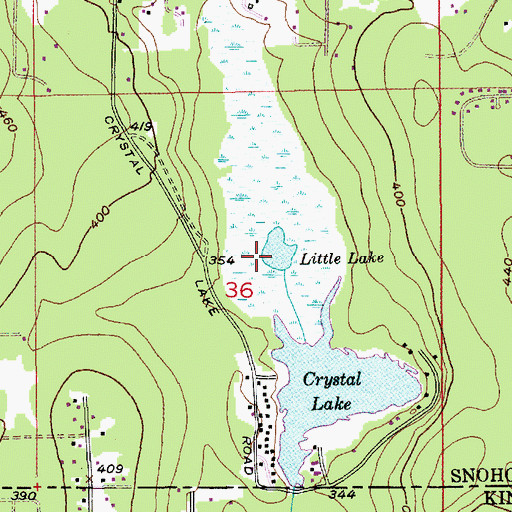 Topographic Map of Little Lake, WA