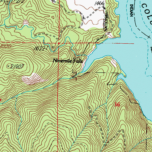 Topographic Map of Little Ninemile Creek, WA