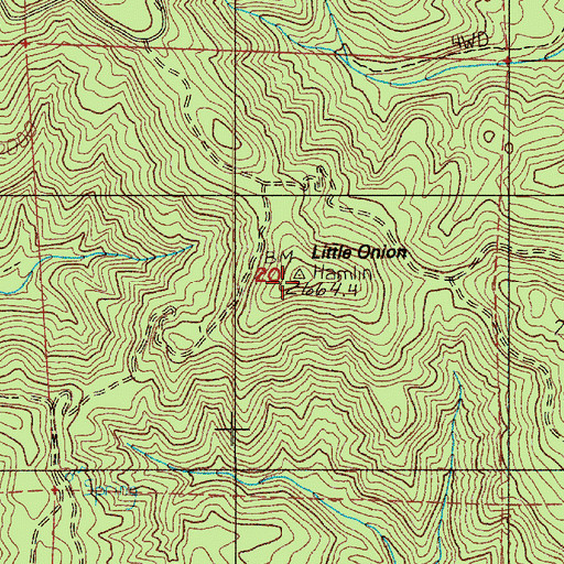 Topographic Map of Little Onion, WA