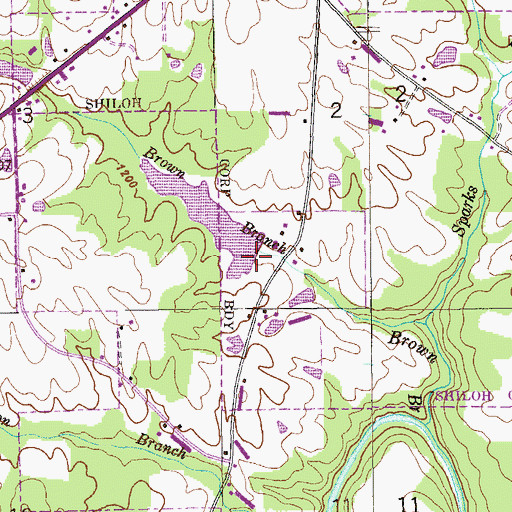 Topographic Map of Chitwood Dam, AL