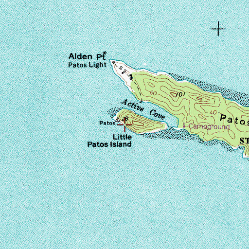 Topographic Map of Little Patos Island, WA