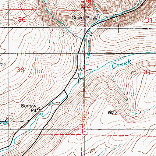 Topographic Map of Little Penawawa Creek, WA