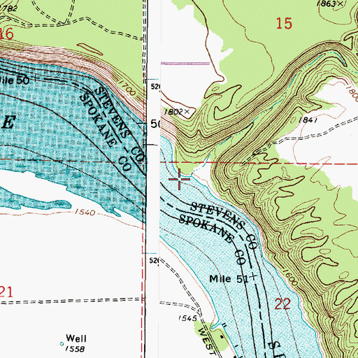 Topographic Map of Little Sandy Canyon, WA
