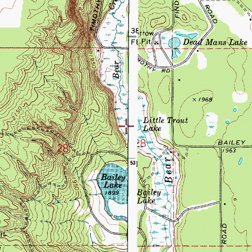 Topographic Map of Little Trout Lake, WA