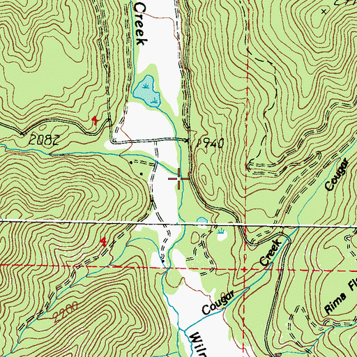 Topographic Map of Little Wilmont Creek, WA