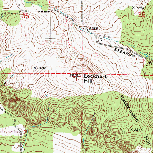 Topographic Map of Lockhart Hill, WA