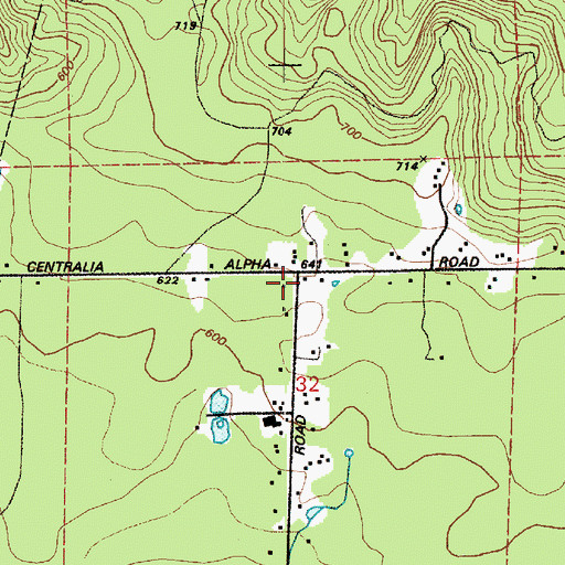 Topographic Map of Logan Hill Church, WA