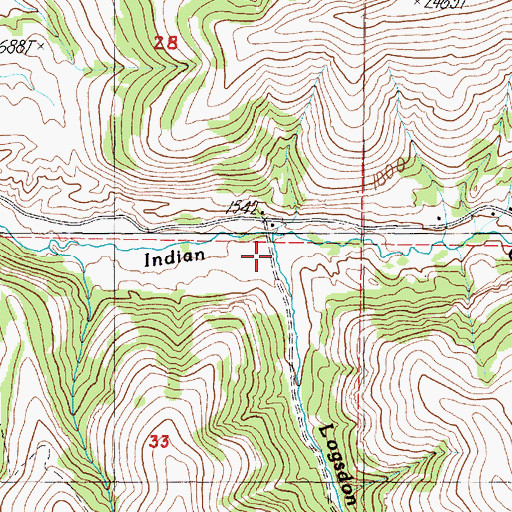 Topographic Map of Logsdon Creek, WA