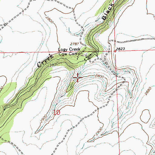 Topographic Map of Logy Creek Cow Camp, WA
