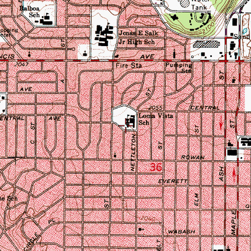 Topographic Map of Loma Vista School, WA