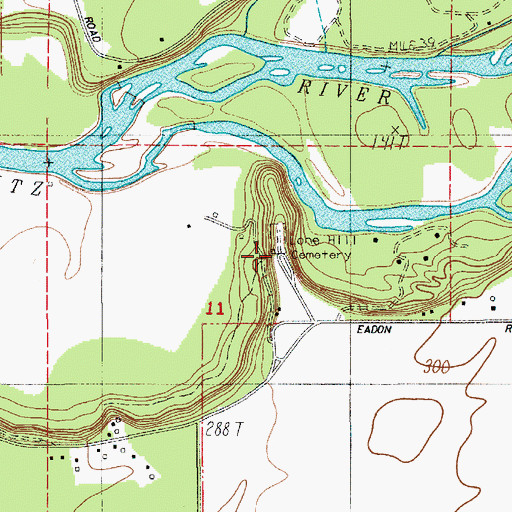 Topographic Map of Lone Hill Cemetery, WA