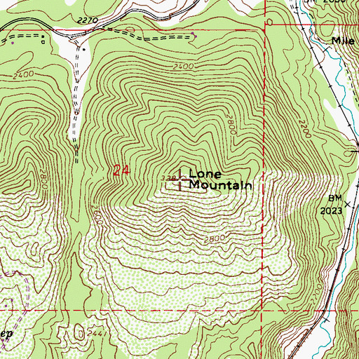 Topographic Map of Lone Mountain, WA