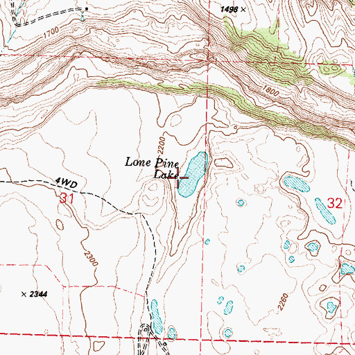 Topographic Map of Lone Pine Lake, WA