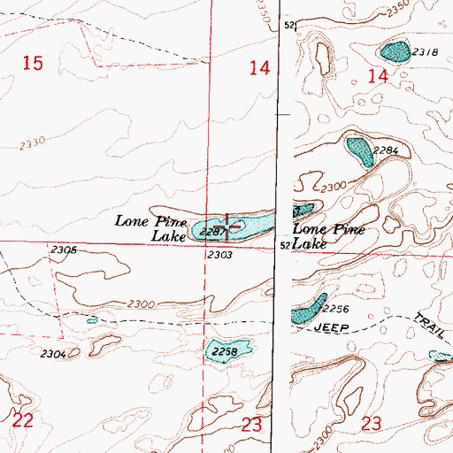 Topographic Map of Lone Pine Lake, WA