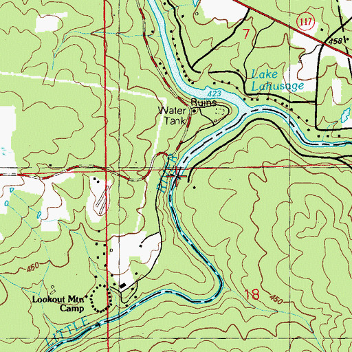 Topographic Map of Lahusage Dam, AL