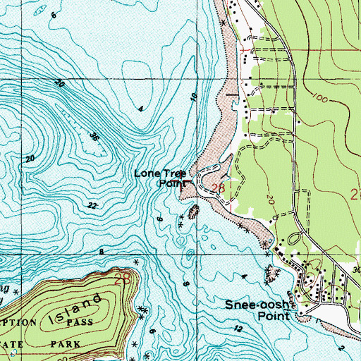 Topographic Map of Lone Tree Point, WA
