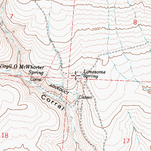 Topographic Map of Lonesome Spring, WA