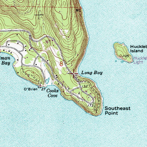 Topographic Map of Long Bay, WA