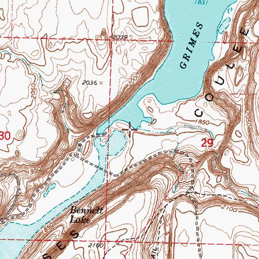 Topographic Map of Long Canyon, WA