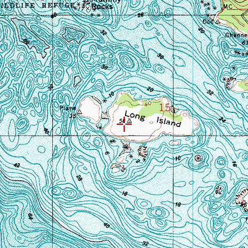 Topographic Map of Long Island, WA