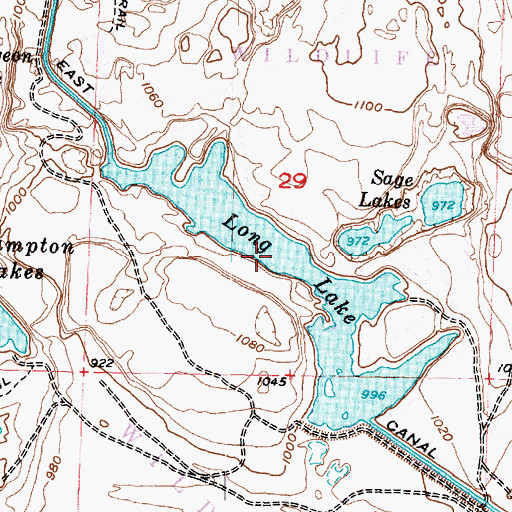Topographic Map of Long Lake, WA