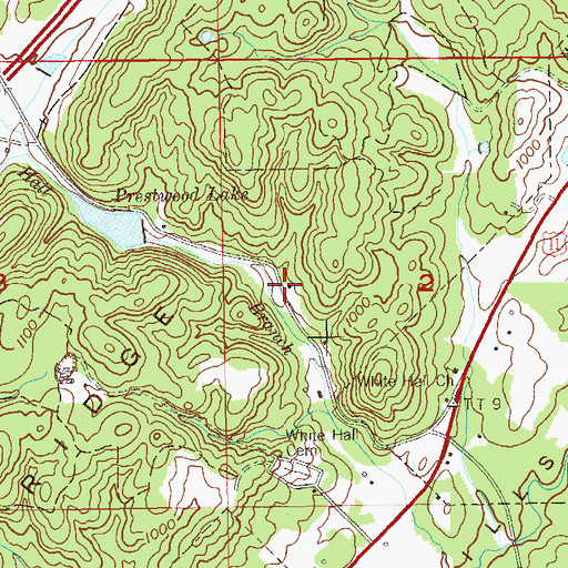 Topographic Map of Wills Lake, AL
