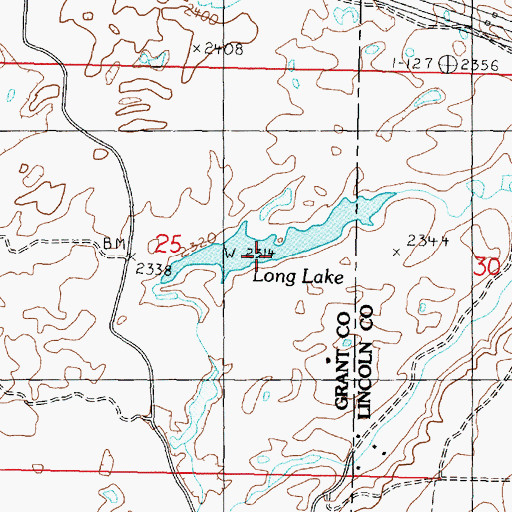Topographic Map of Long Lake, WA