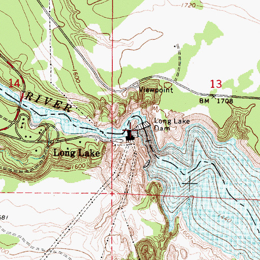 Topographic Map of Long Lake Dam, WA