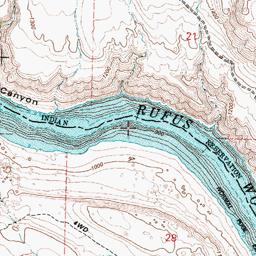 Topographic Map of Long Rapids, WA