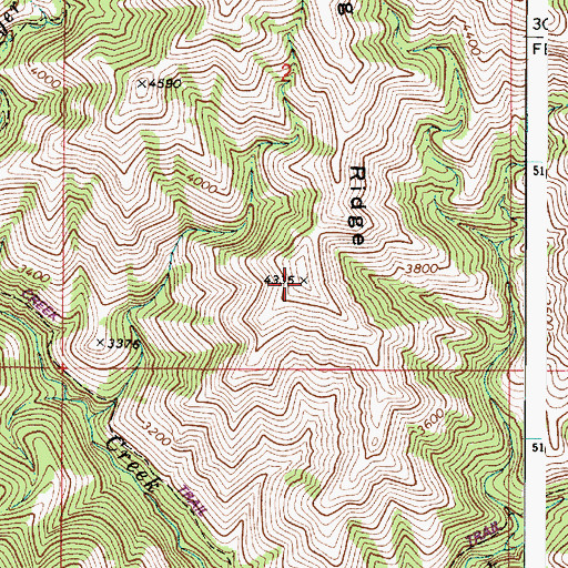Topographic Map of Long Ridge, WA