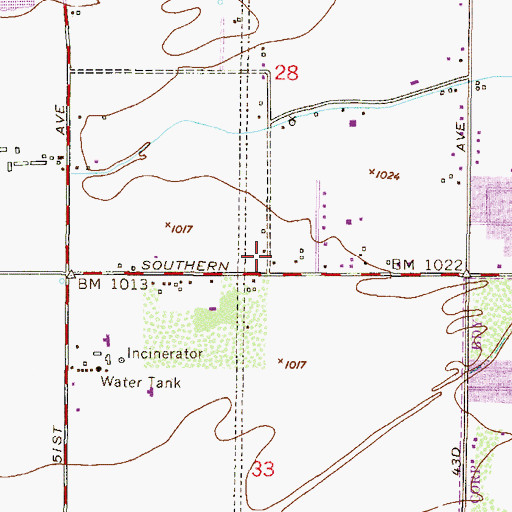 Topographic Map of Southern Substation, AZ