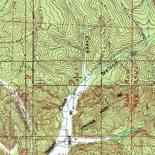 Topographic Map of Longtain Creek, WA