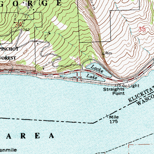 Topographic Map of Look Lake, WA