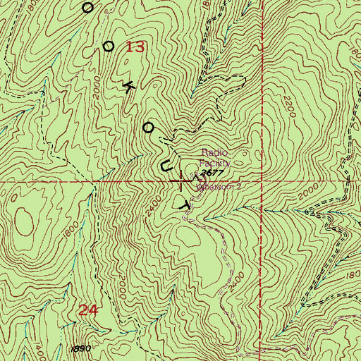 Topographic Map of Lookout Mountain, WA