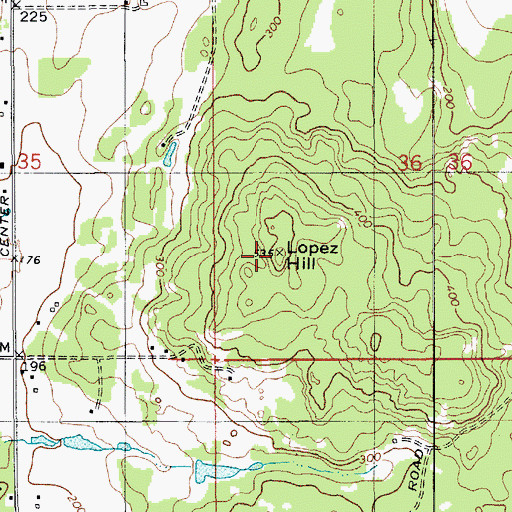 Topographic Map of Lopez Hill, WA