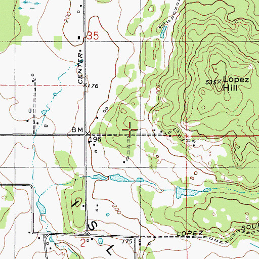 Topographic Map of Lopez Island, WA