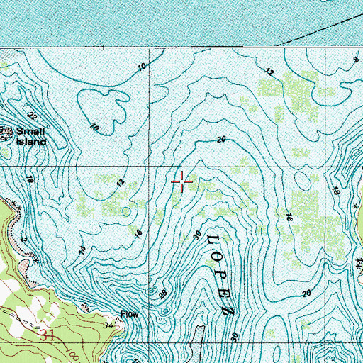 Topographic Map of Lopez Sound, WA