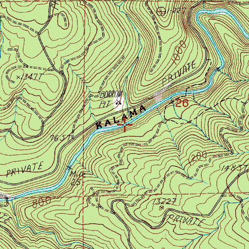 Topographic Map of Lost Creek, WA