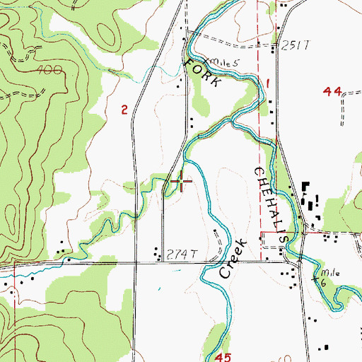 Topographic Map of Lost Creek, WA