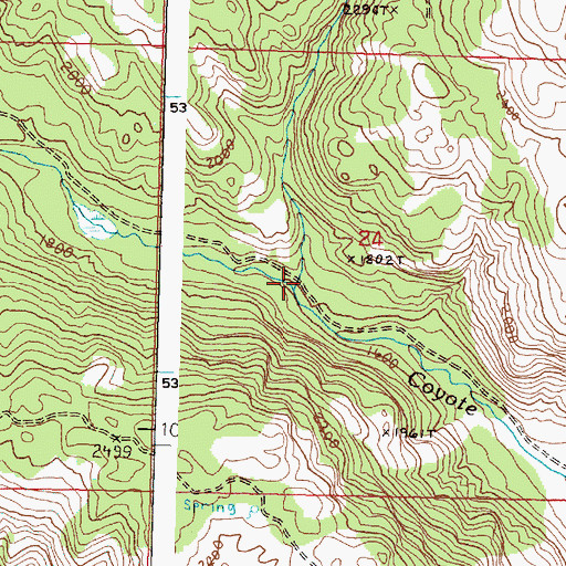 Topographic Map of Lost Creek, WA