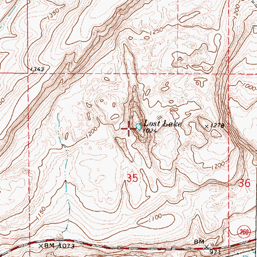 Topographic Map of Lost Lake, WA