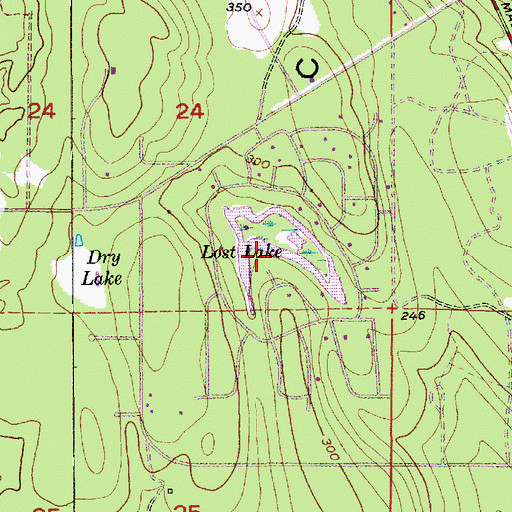 Topographic Map of Lost Lake, WA