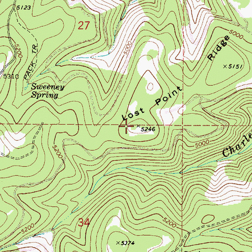 Topographic Map of Lost Point Ridge, WA